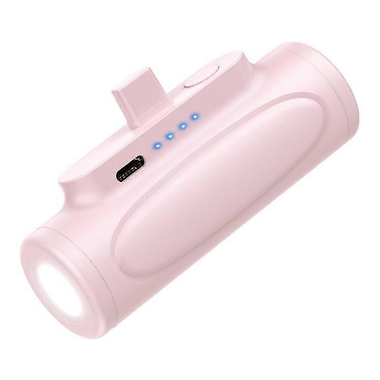 D18 Capsule Shaped 5000mAh Portable Charger Backup Power Bank Phone Charger External Battery Pack Flashlight with Type-C Interface
