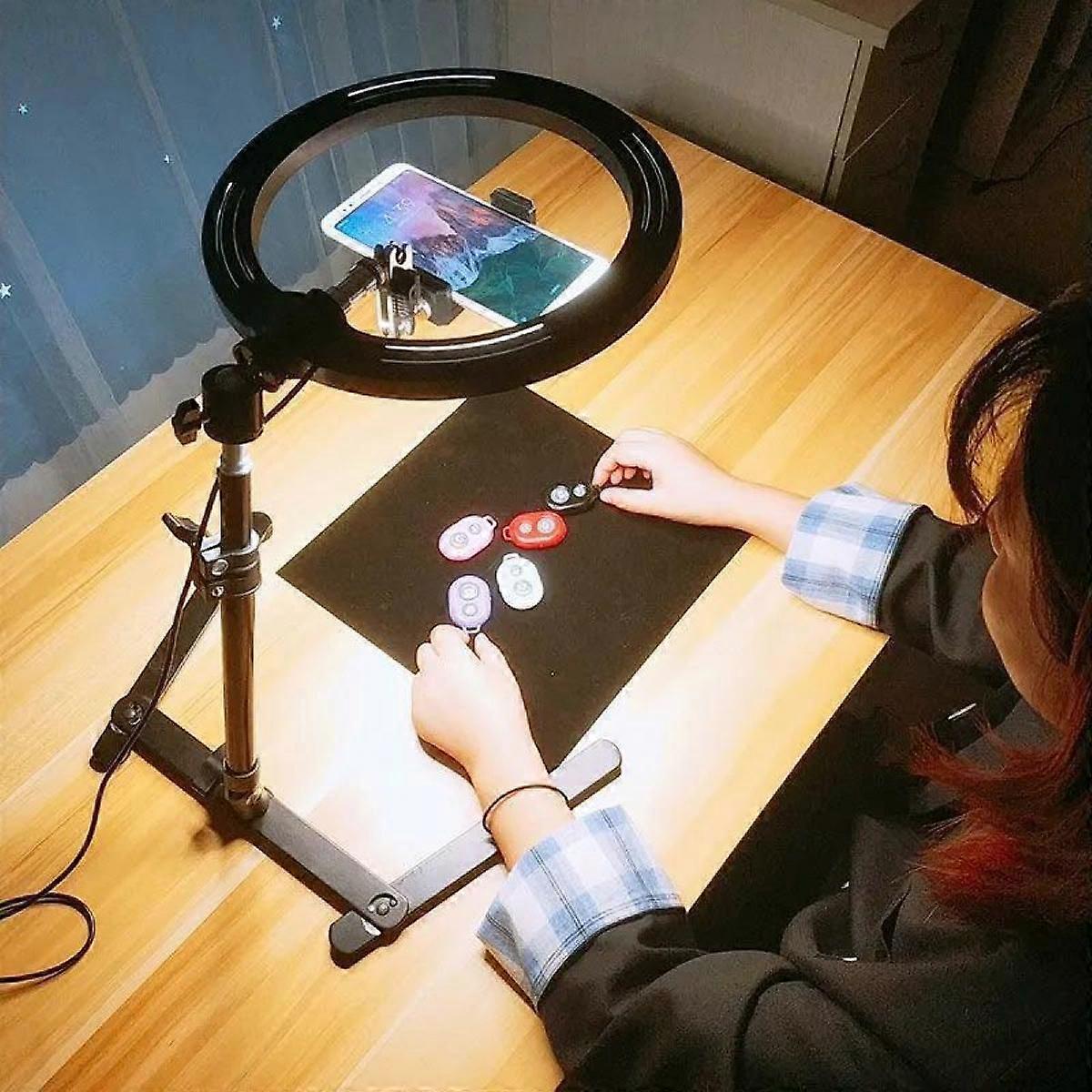 Overhead Frame + 26cm Ring Light + Robotic Arm + Mobile Phone Desktop Bracket Lazy Overhead Shooting Bracket Fill Light