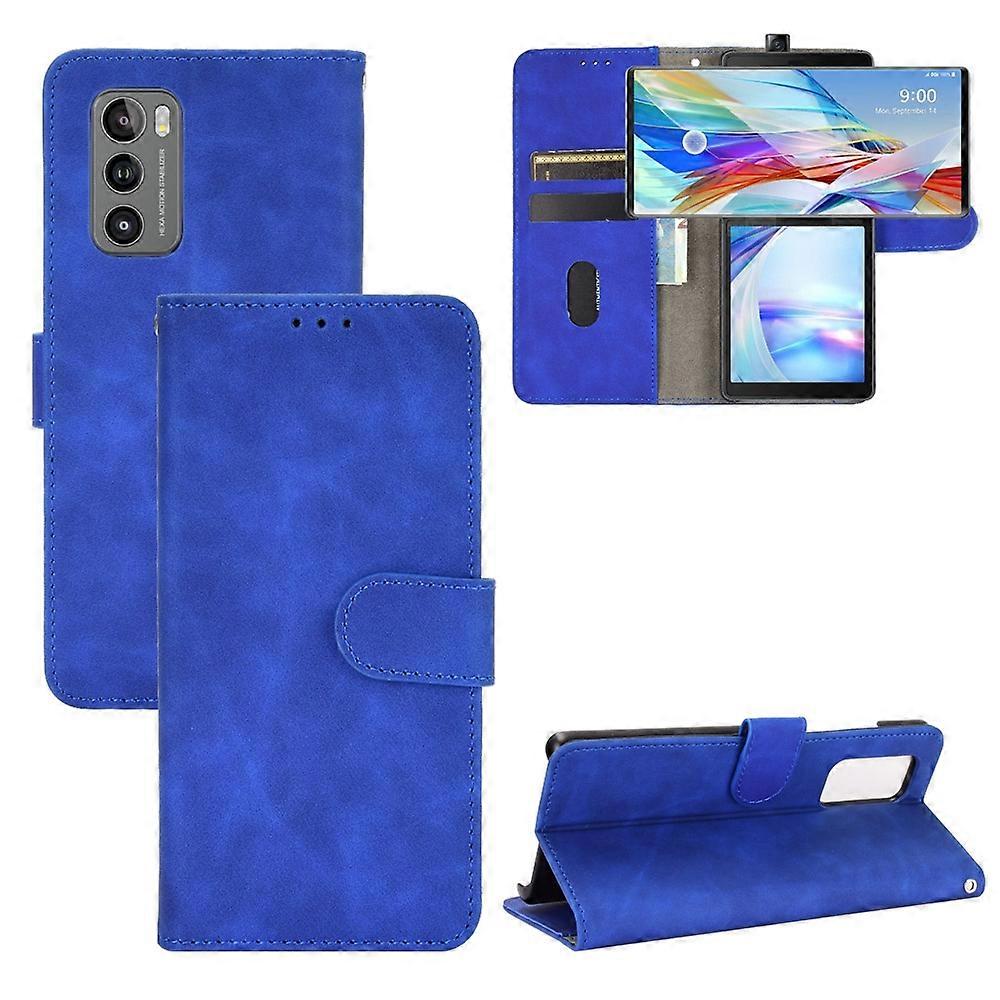 Custodia Flip in Tessuto Oxford e Pelle PU Compatibile con LG G5, Cover Protettiva con Chiusura Magnetica e Tasche per Carte (Blu