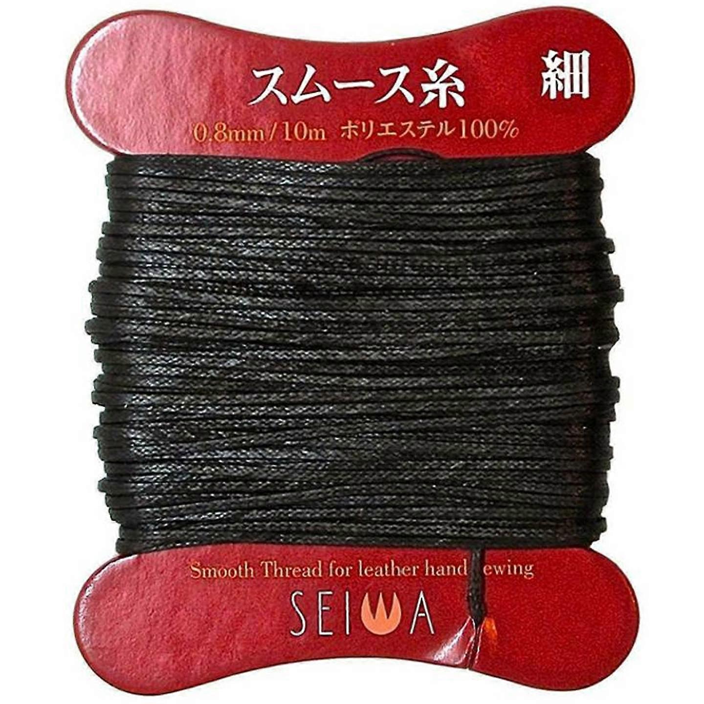 Seiwa Leather Sewing 0.8mm Dark Brown 10m Waxed Polyester Leathercraft Thread