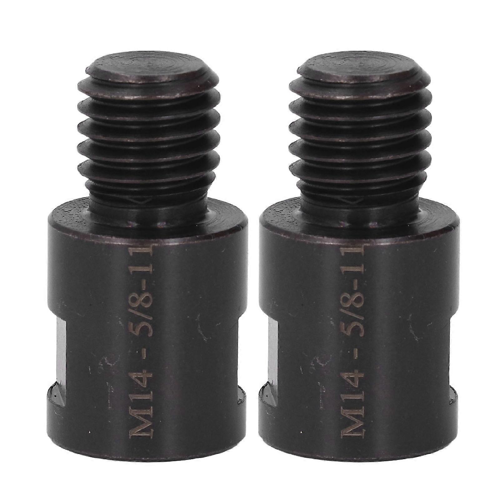2Pcs Angle Grinder Adapter Kit Attachment Converter Interface Thread Connector Polisher Drill Bit Connecting Tool M14 Male to 5/8in-11 Female