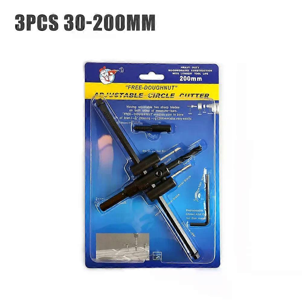 4Pcs 30-120/200/300Mm Adjustable Circle Hole Saw Wood Cutter Drill Bit Alloy Blades Cordless Aircraft Type Tools For Woodworking