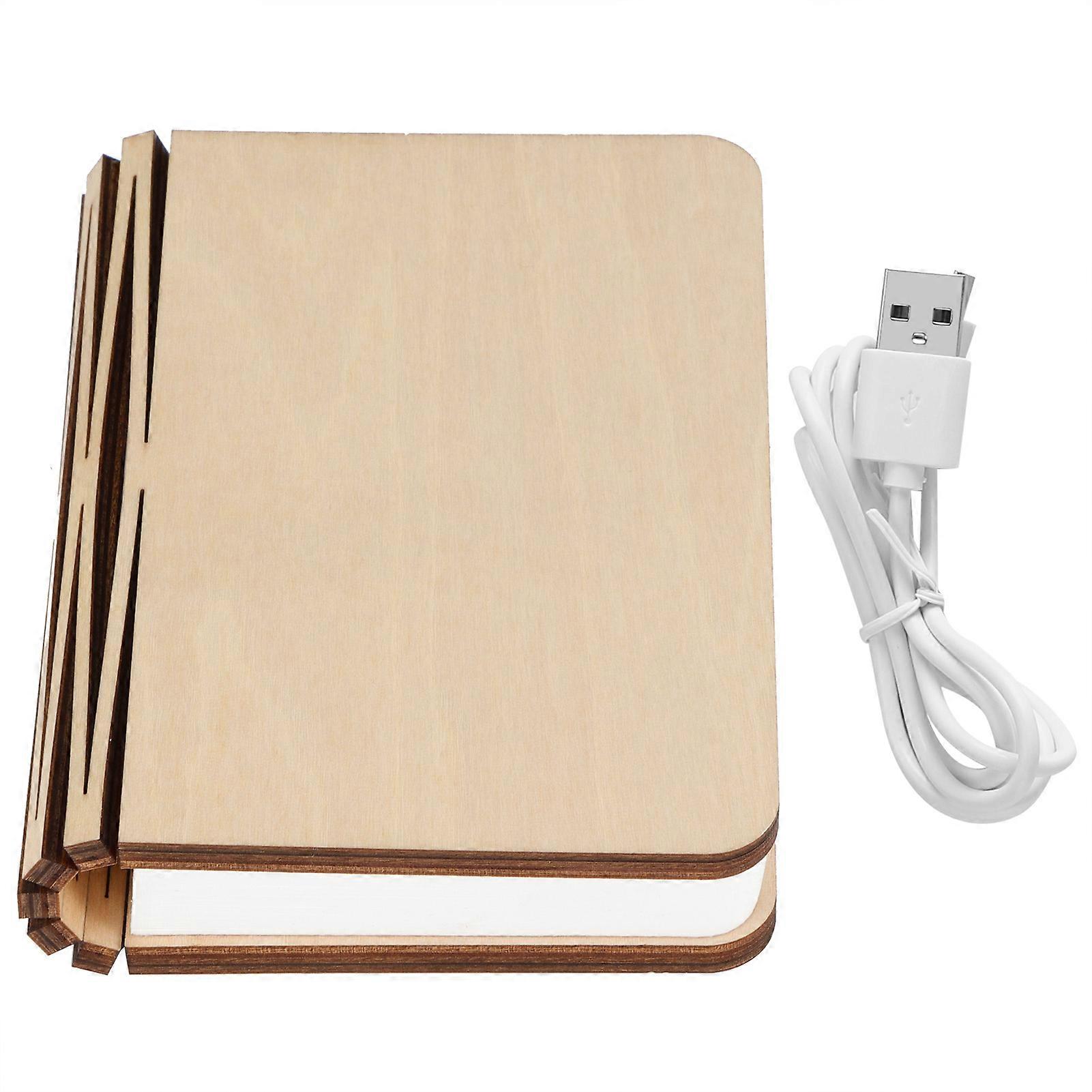 USB - Magnetic Foldable Book and Desk Light Made of Wood for Home
