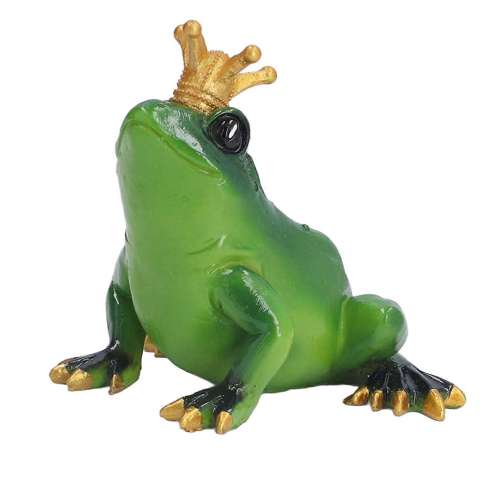 Frog Figurine Sculpture Lifelike Cute Synthetic Resin Desktop Statue Ornament for Kitchen Bedroom Garden