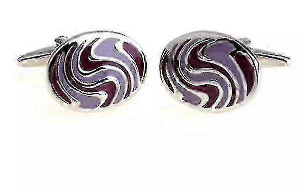 Classic Oval Enamel Cufflinks Snowflake Fingerprint Pattern Cuff Links Men's Jewelry Accessory|tie