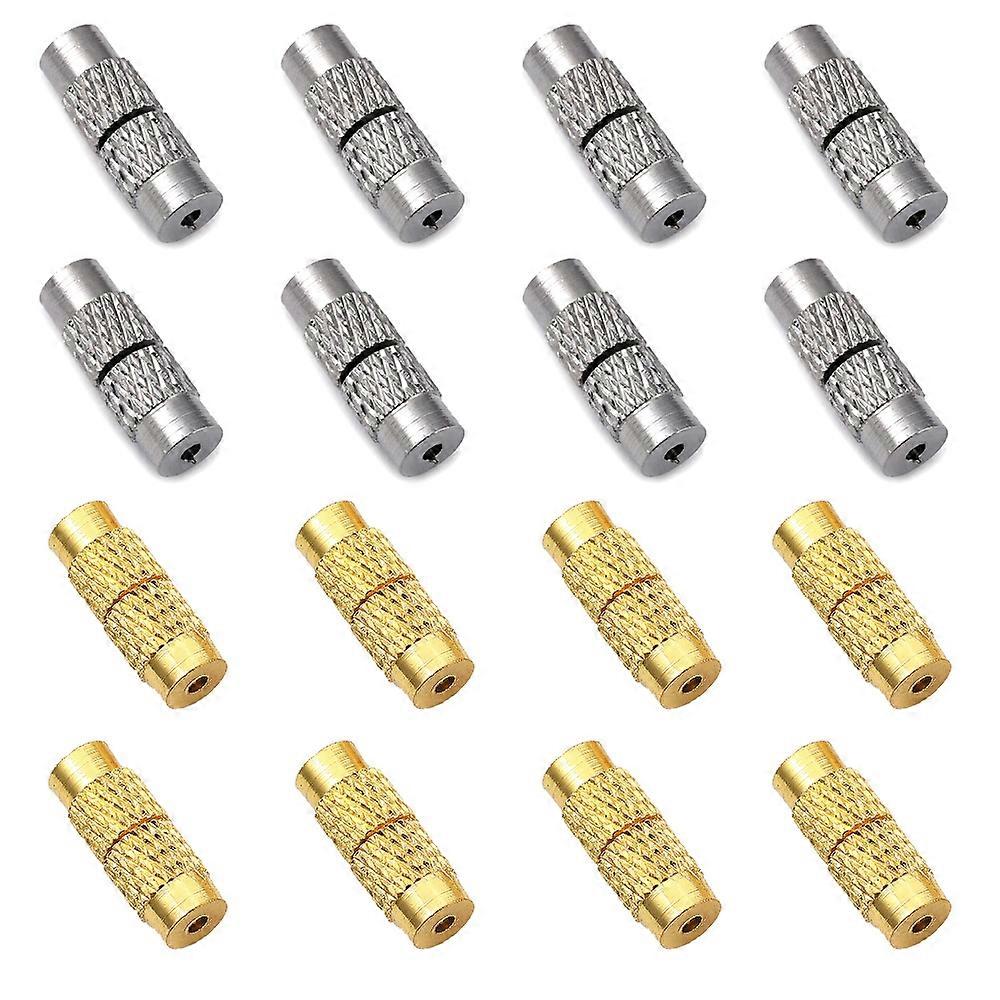 Jewelry Findings 40Sets 2 Colors Column Brass Screw Clasps Mixed Color