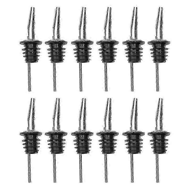12pcs De aço inoxidável clássico derramadores de garrafa afiladas derramadores de bebidas com tampas de pó de borracha restaurantes