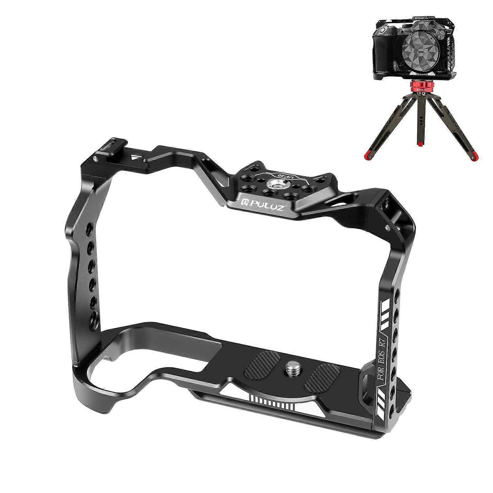 Για Canon EOS R7 PULUZ εξέδρα σταθεροποιητών κλουβιών φωτογραφικών μηχανών μετάλλων (μαύρο)