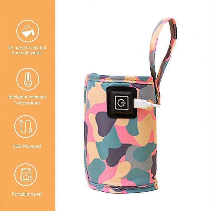 Universal USB Milk Water Warmer Insulated Bag Camouflage-Blue