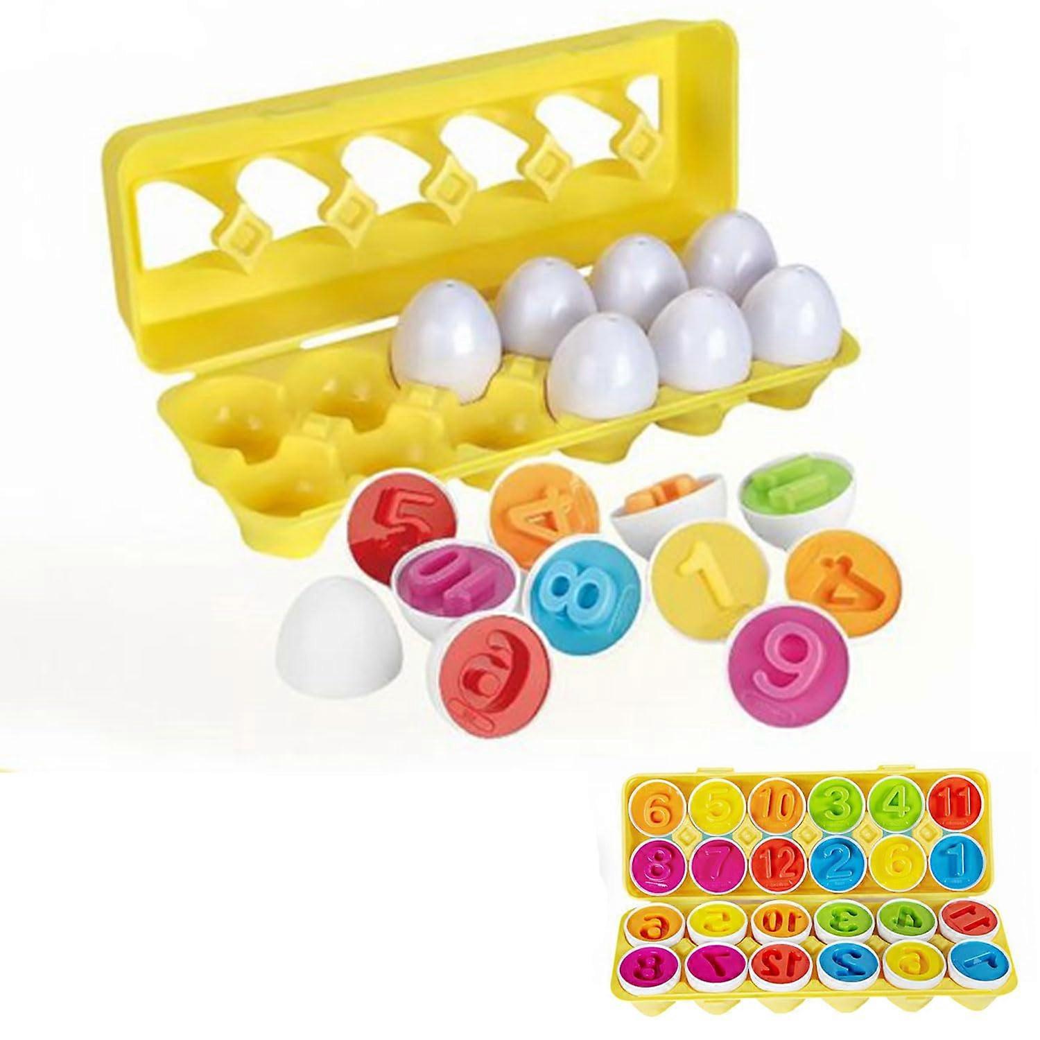 12 Pcs Matching Eggs Puzzle Set for Early Learning, Travel-Friendly Educational Toy for Kids, Colorful Design