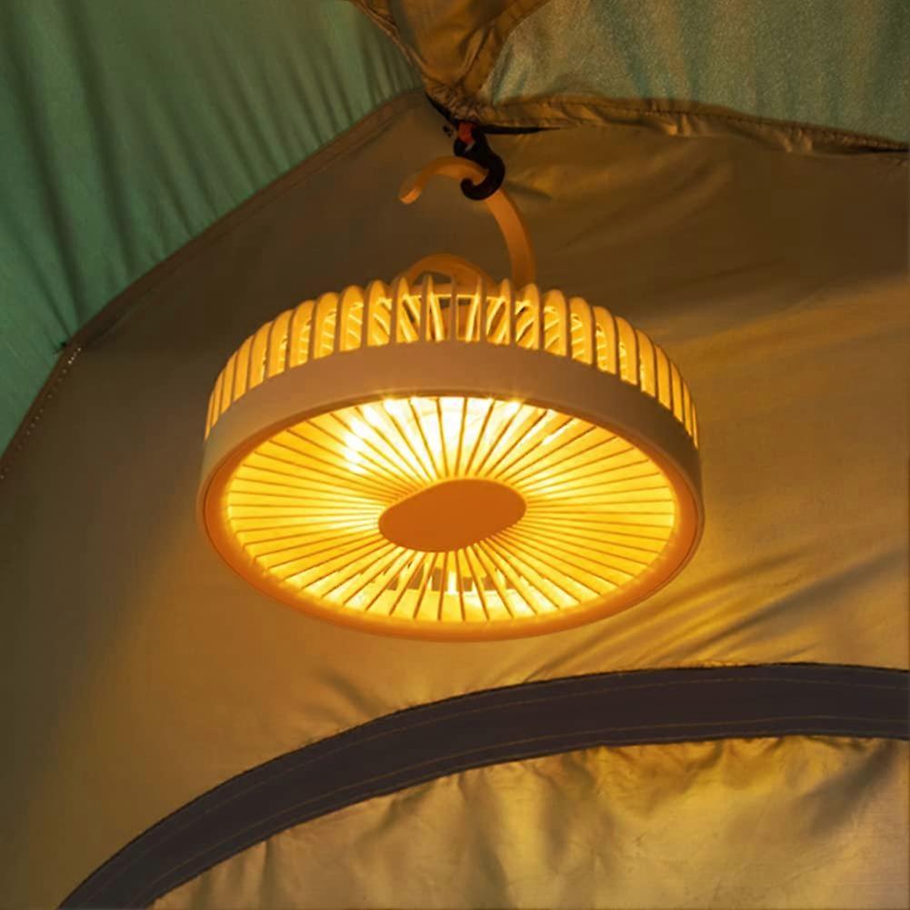 Camping fans for tents, illuminated camping fan, USB table fan rechargeable