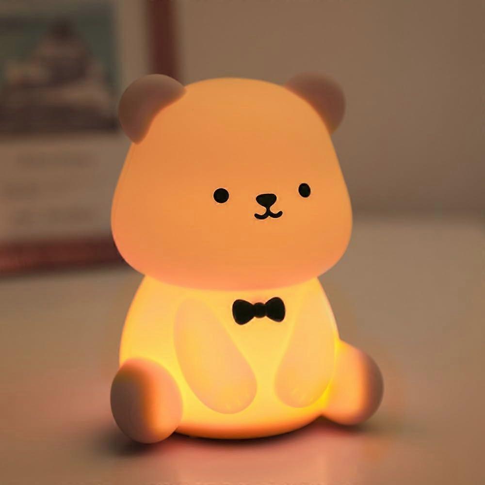 Rechargeable Night Light for Kids, 7-Color Changeable Lamp, 3-Level Brightness, Timed Sleep Lamp, Kawaii Nursery Decor