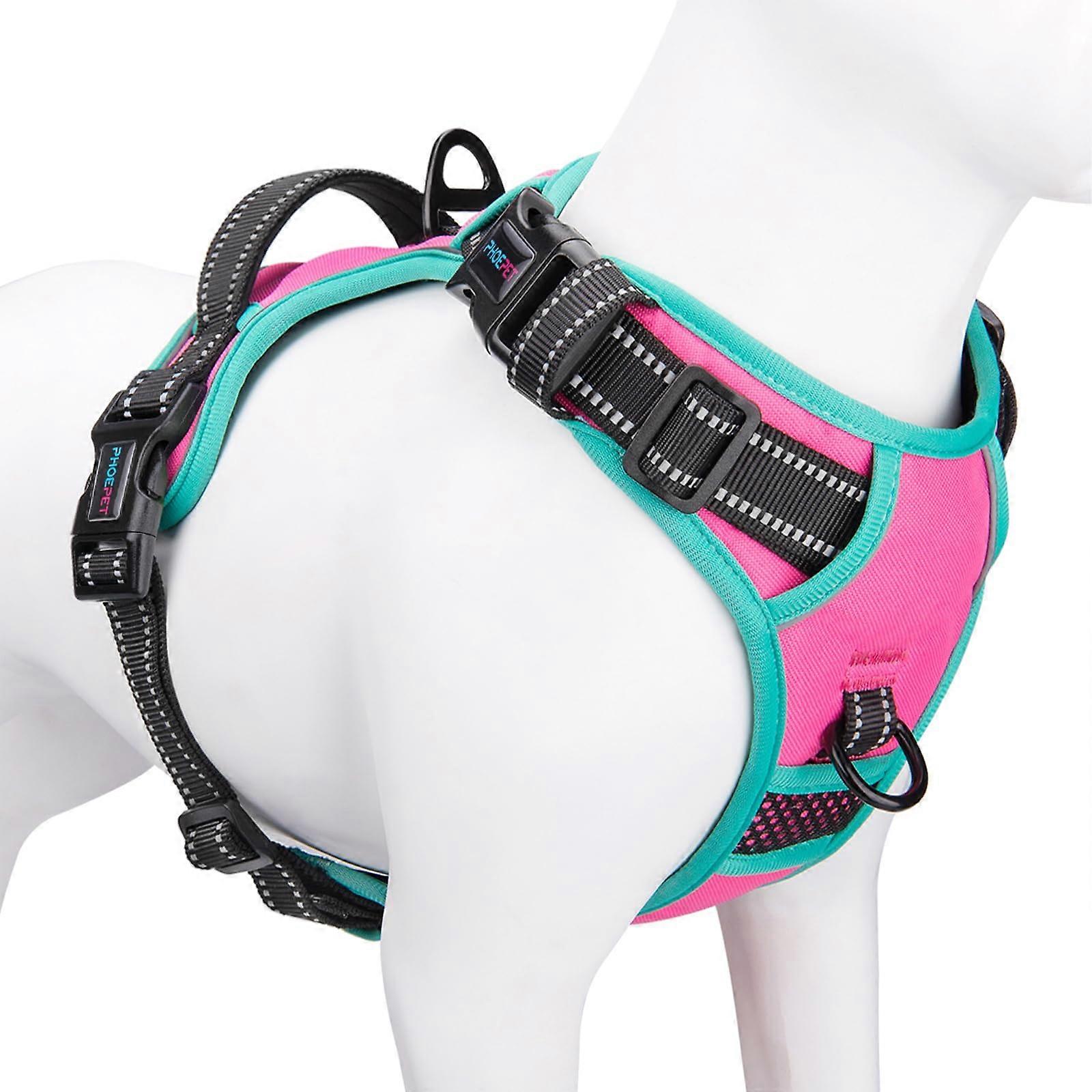 Reflective Adjustable Dog Harness Large with Training Leash Hooks, Comfortable Fit, Durable Material, Control Handle