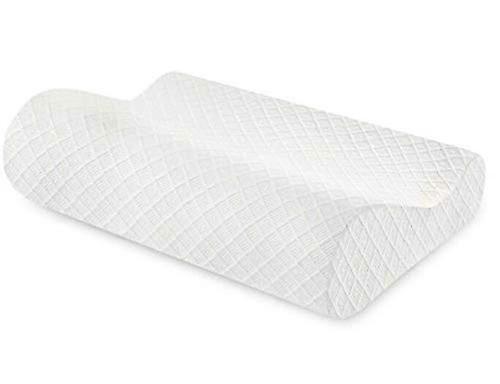 Memory Foam Contour Pillow with Gel-Infused Transcend Memory Foam Cold and Touch Fabric Cover for Medium Support Standard Size