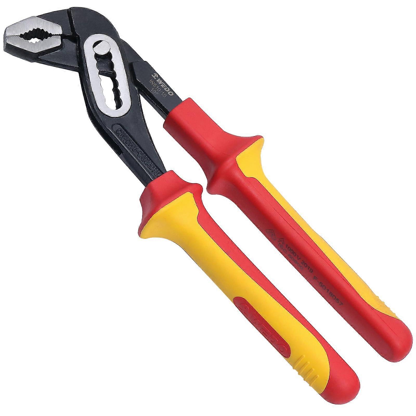 Tongue-and-Groove pliers 10' Insulated, VDE 1000V Slip Joint Pliers, curved jaw