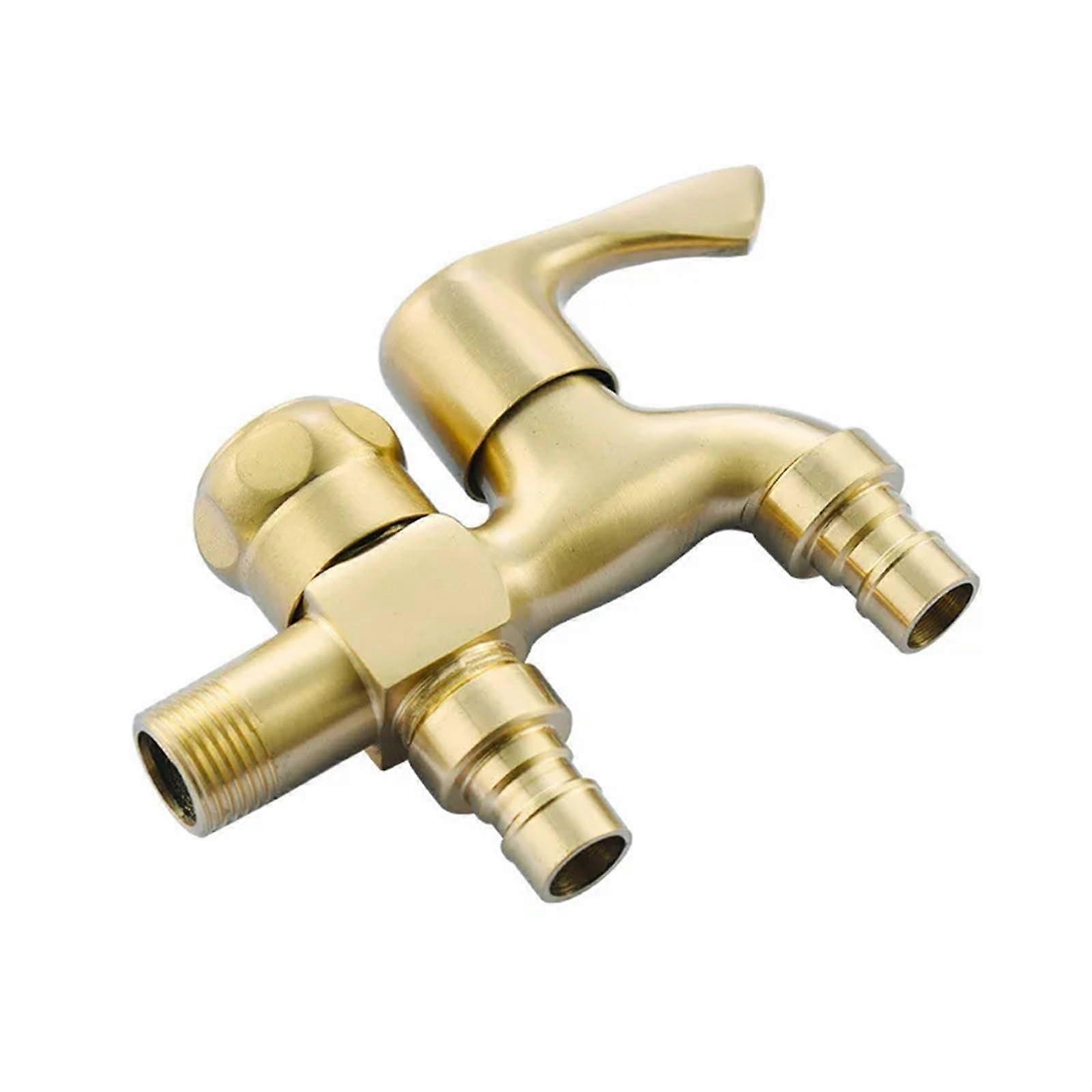 Brass Double Using Washing Machine Faucet Bathroom Corner Faucet Tap Garden Outdoor Mixer(Color:A)
