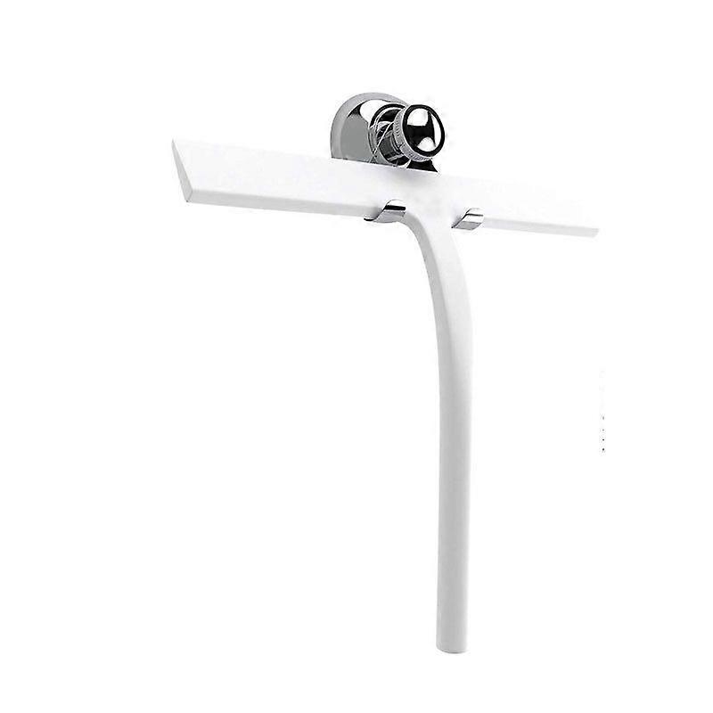 Shower squeegee Window cleaner with silicone window wiper hook (E (white) + suction cup + white box)