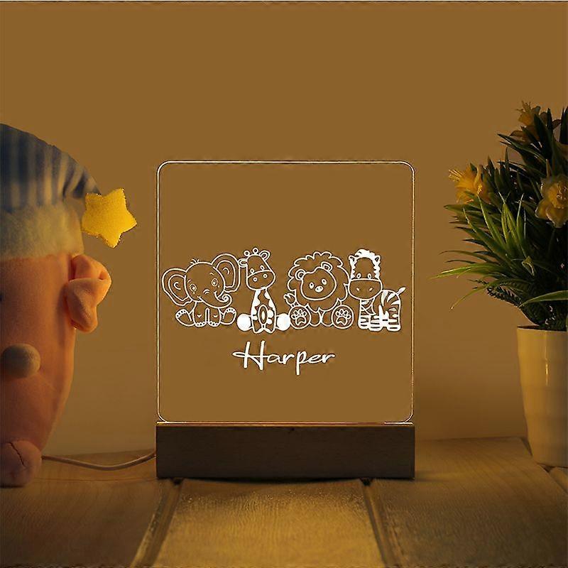 Kid Night Light with Custom Name Nursery Room 7Cols USB Light Personalized Table 3D Lamp Nursery Light Customized Toddler Gift