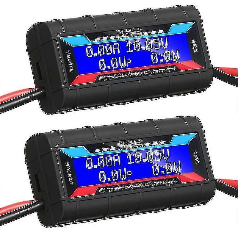 2pcs 150a High Precision Watt Meter With Backlight Digital Lcd Screen For Rc Solar Voltage Current