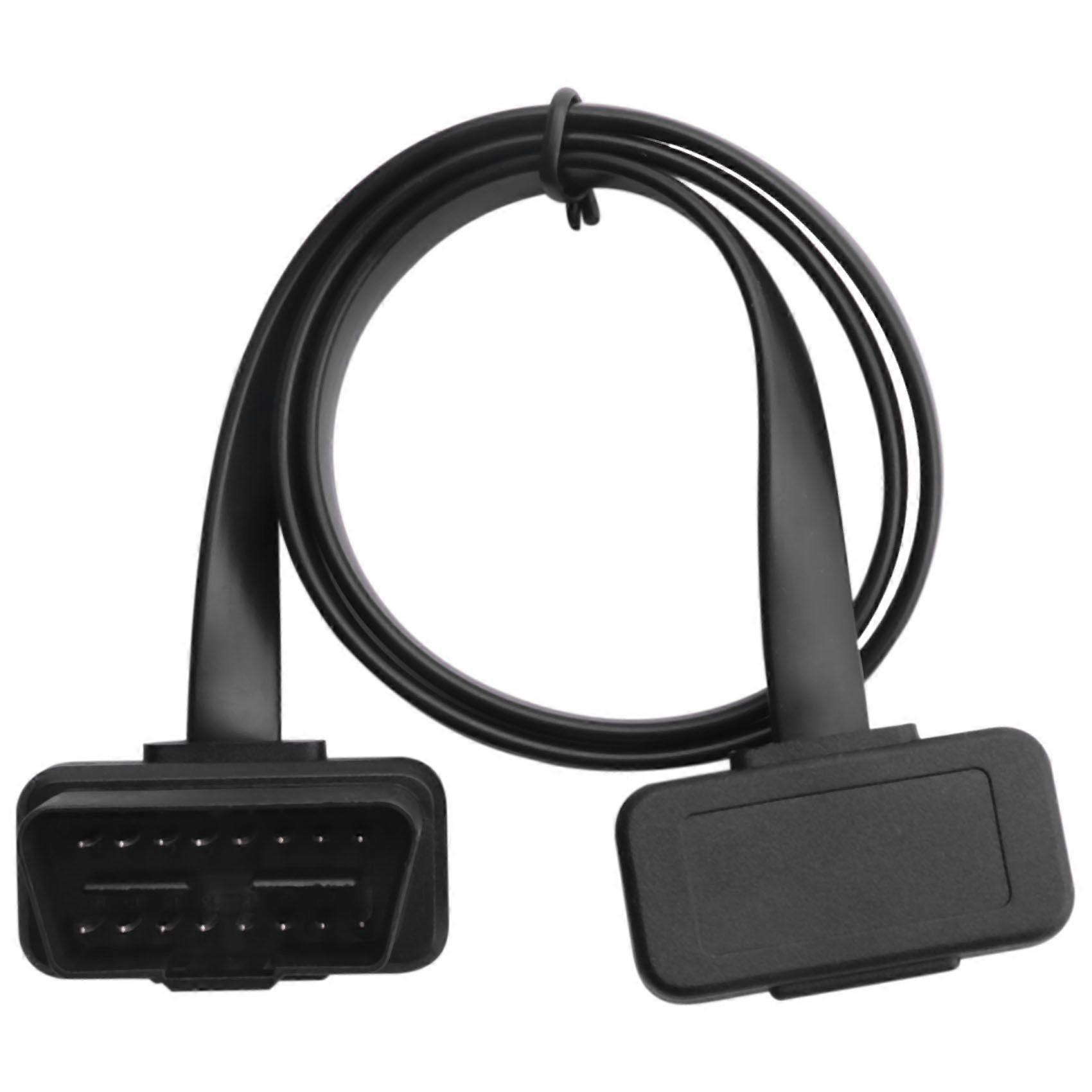 Car Elbow Obd2 16 Pin Male To Female Flat Diagnostic Extension Cable Connector Connector