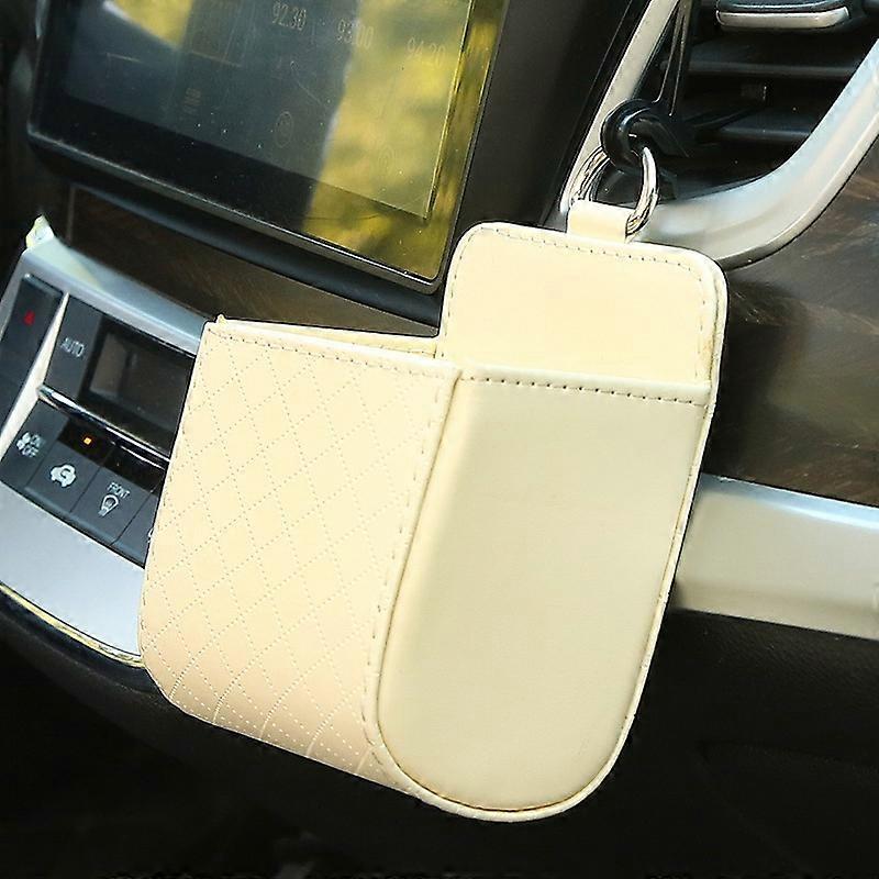 Car Air Outlet Leather Multifunctional Mobile Phone Card Hanging Storage Box