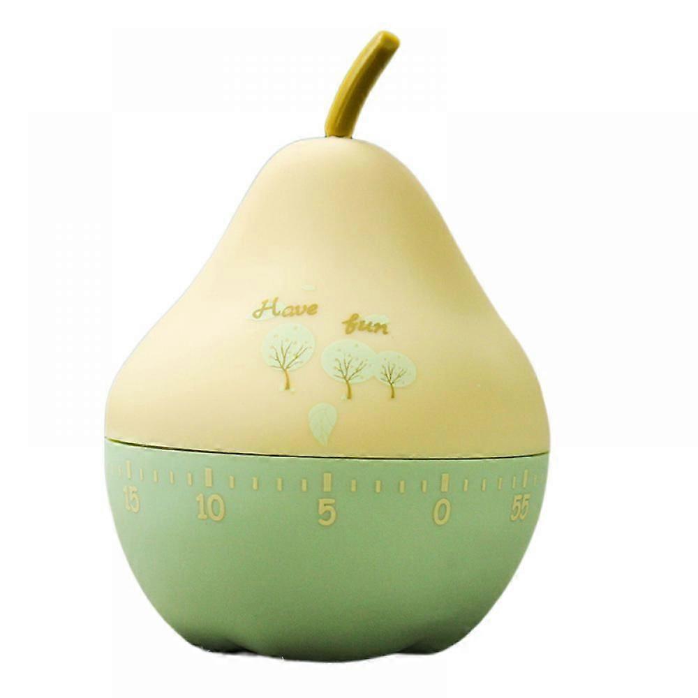 Fruit Shape 60 Minute Mechanical Kitchen Cooking Timer, Manually Adjusted To The Point Timing Alarm Timer.(Pear)