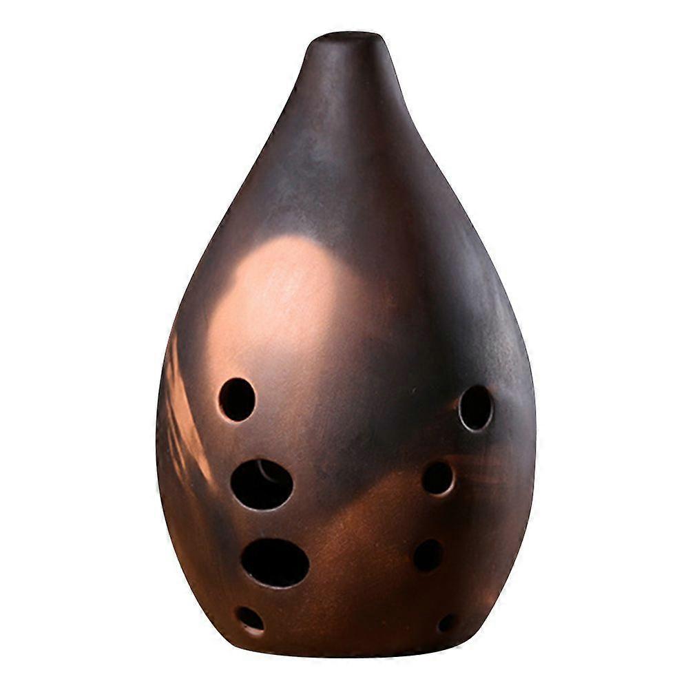 1PC Professional Chinese Flute 10 Holes Xun Instrument Ceramic Ocarina Ancient Music Instrument for Beginners Artists Performers (G Key, Random Style)