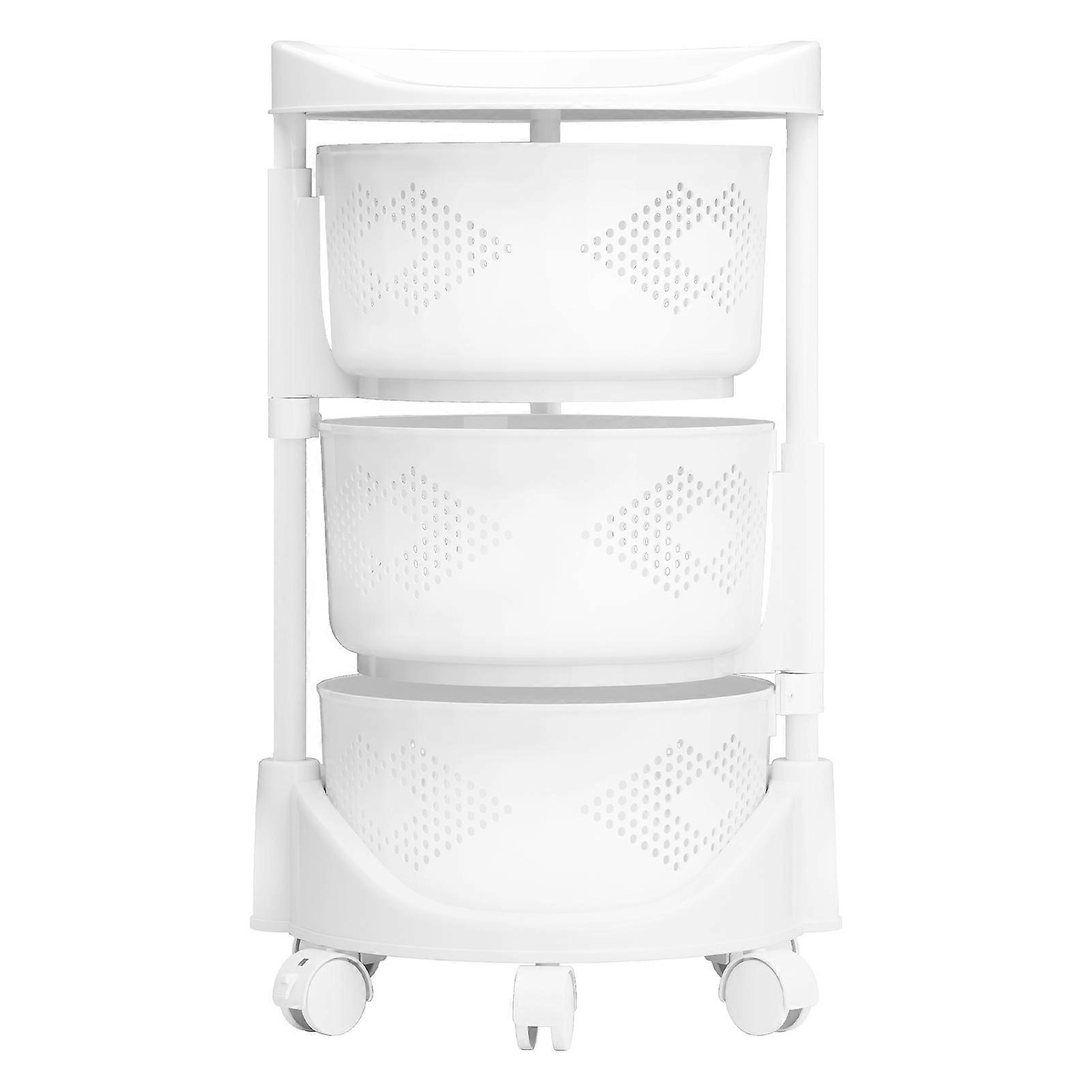 Rotating Trolley, Kitchen Trolley, Rotating Kitchen Storage Shelves, Kitchen Vegetable Storage Organizer