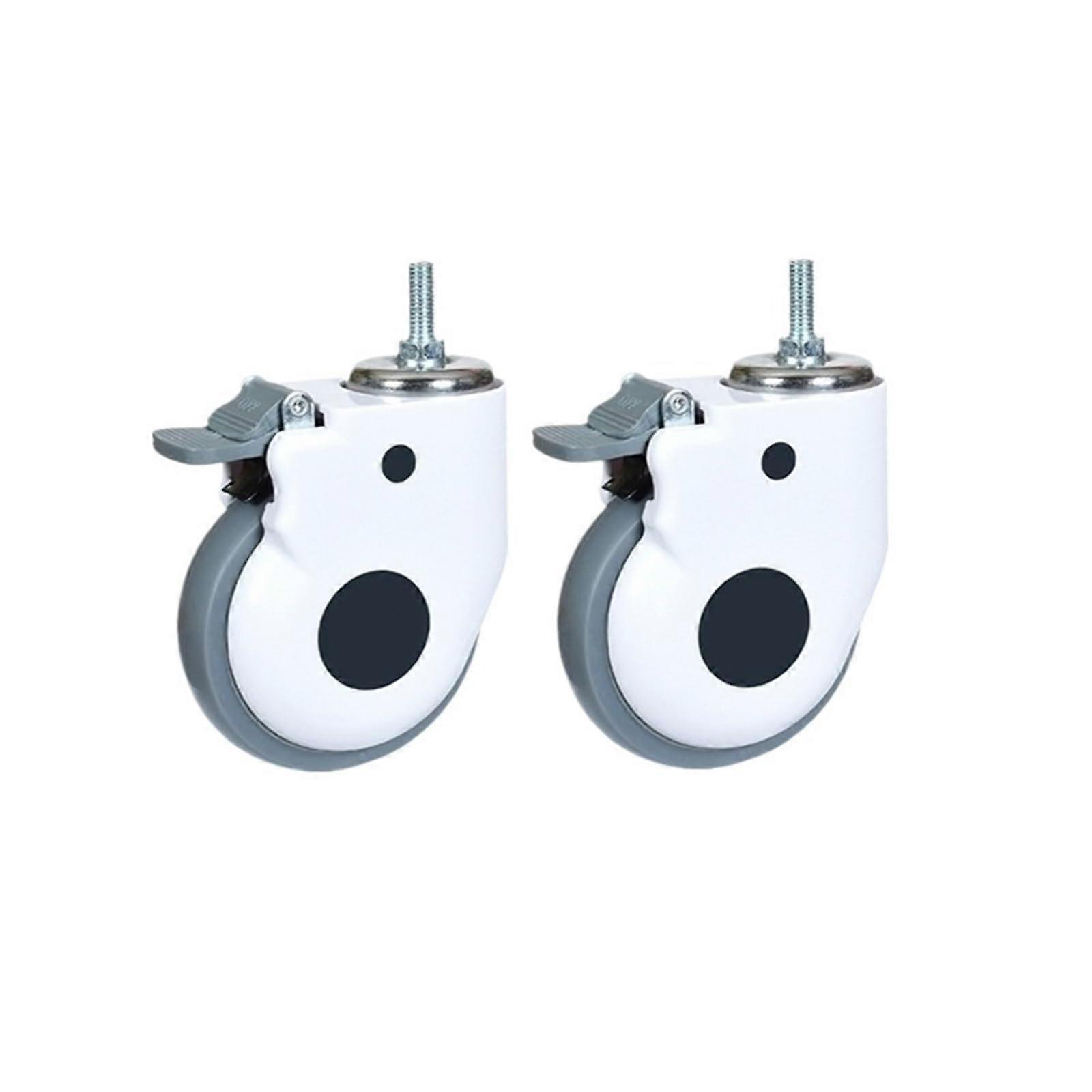 2Pack 5'' Screw TPR Equipment Casters (Color : 2 Pcs Brake, Size : 5 Inch)
