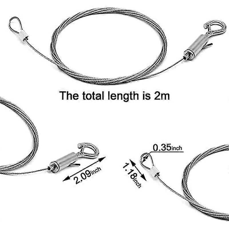 5Pcs Picture Hanging Wire Kit, 2M x Φ1.5mm Stainless Steel A
