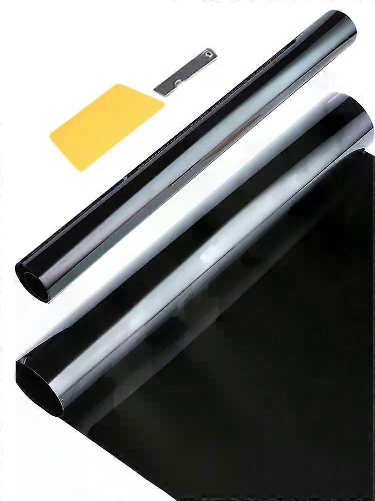 50*300cm Black Car Window Flim Static Cling Privacy Sun Blocking Anti UV Window Tint Opaque Window Film Suitable for Car Bedroom Restroom