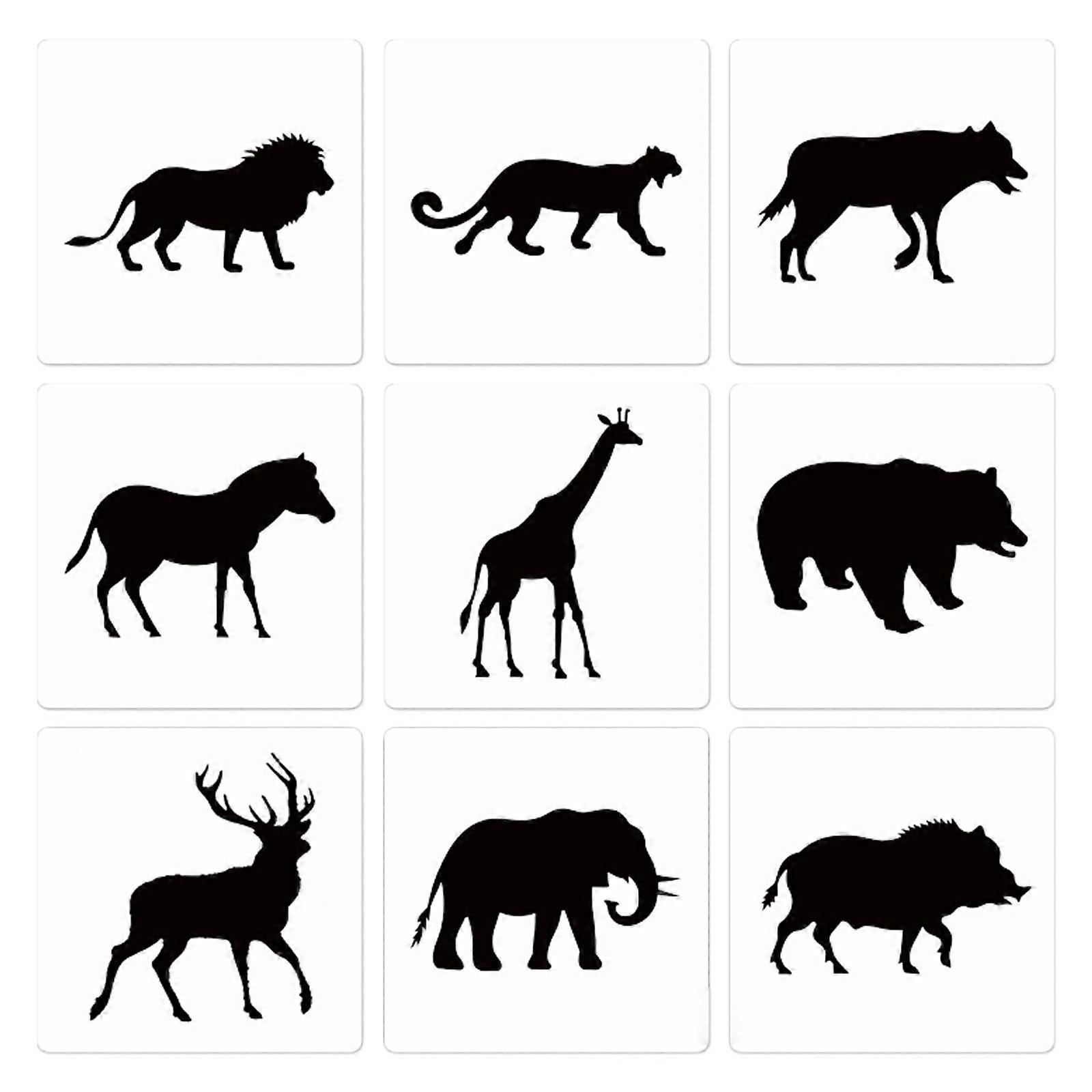 Reusable Animal Painting Stencils Various Pattern Silhouette DIY Craft Templates on Wood Wall Paper Card Canvas Door 9x