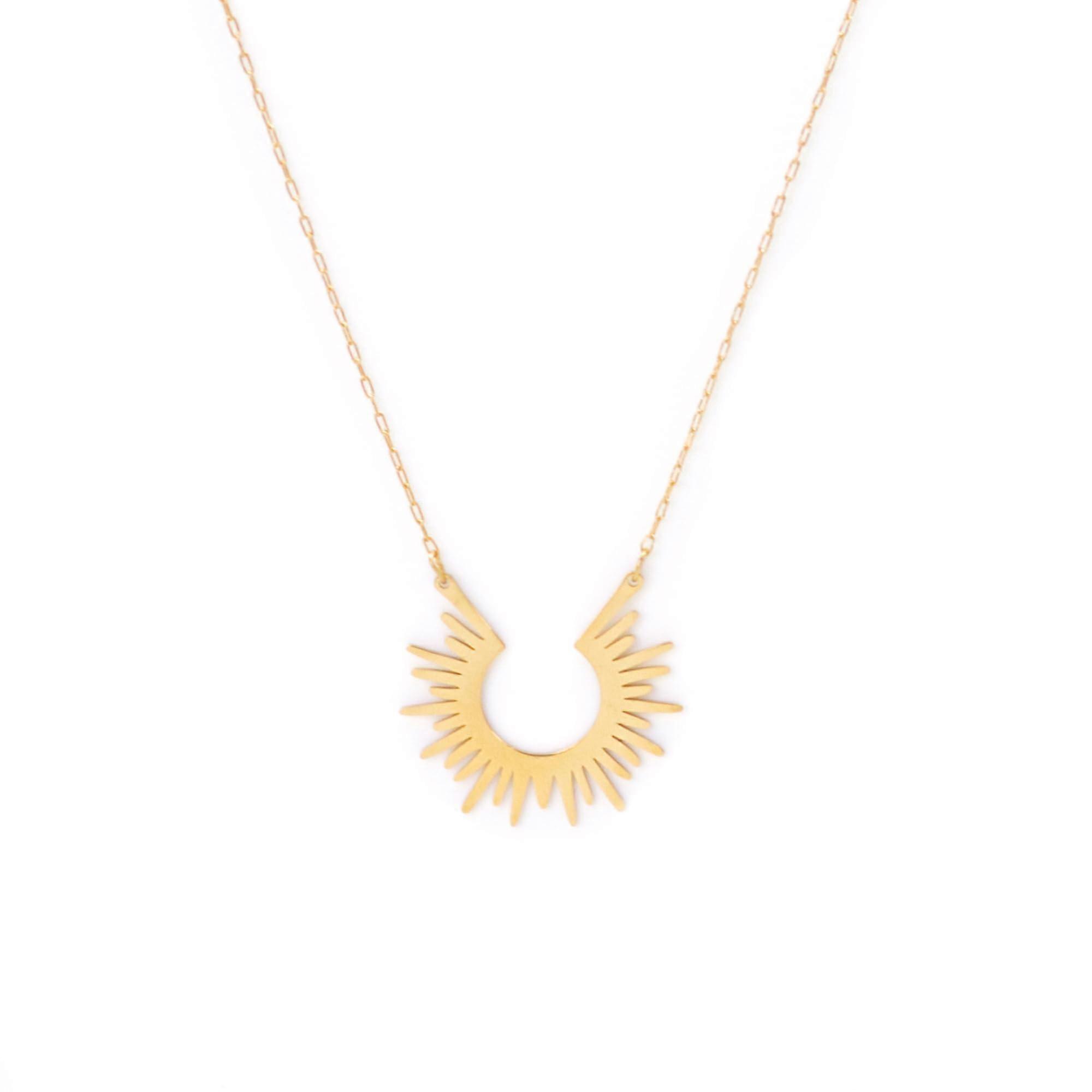 Gold Sunrise Necklace Gold Plated Stainless Steel Lotus Flower Pendant for Sweet 16 Birthday Bridesmaid Gift