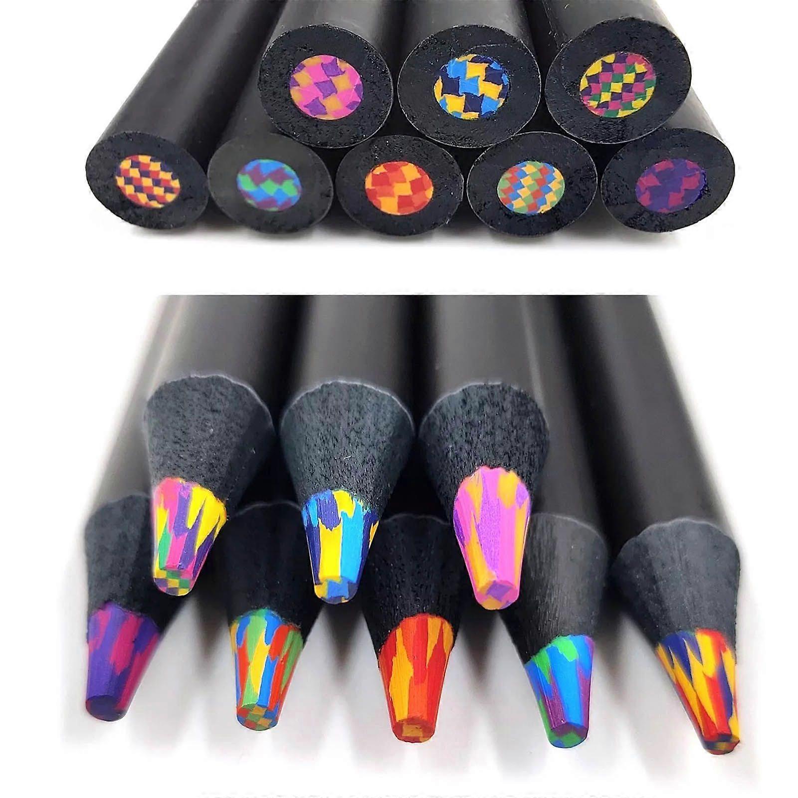 8PCS Rainbow Core Pencils χρωματισμένο μικτό Jumbo Art Drawing Coloring Sketching Set