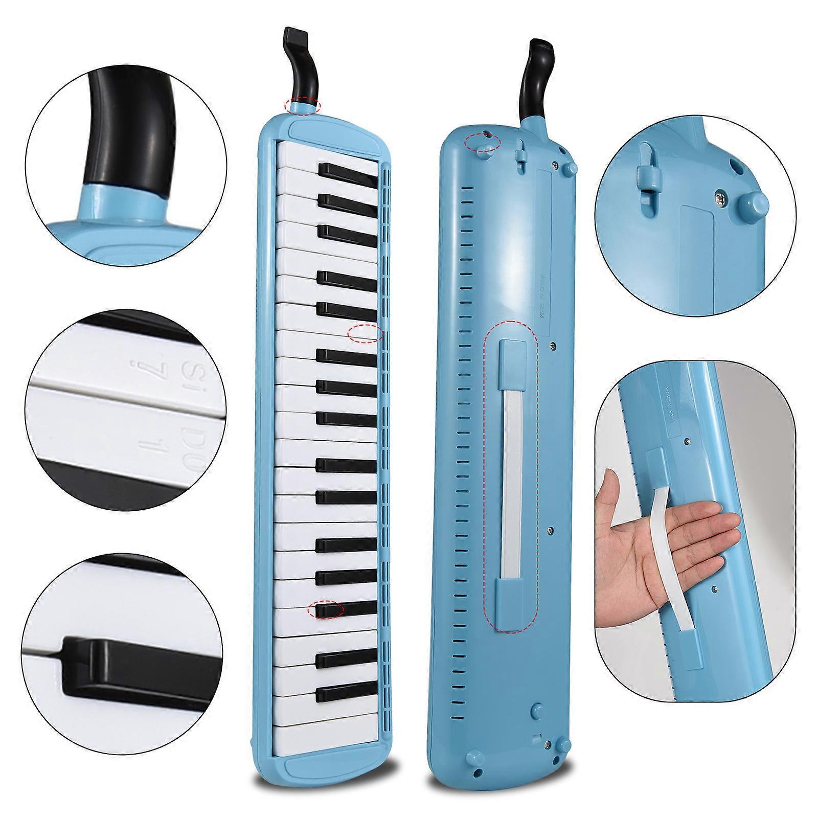 37 Keys Melodica Instrument Melodica Air Piano Keyboard with 2 Soft Blow Pipe 2 Blowing Nozzles Melodica Wind Instruments with Carrying Bag for Begin