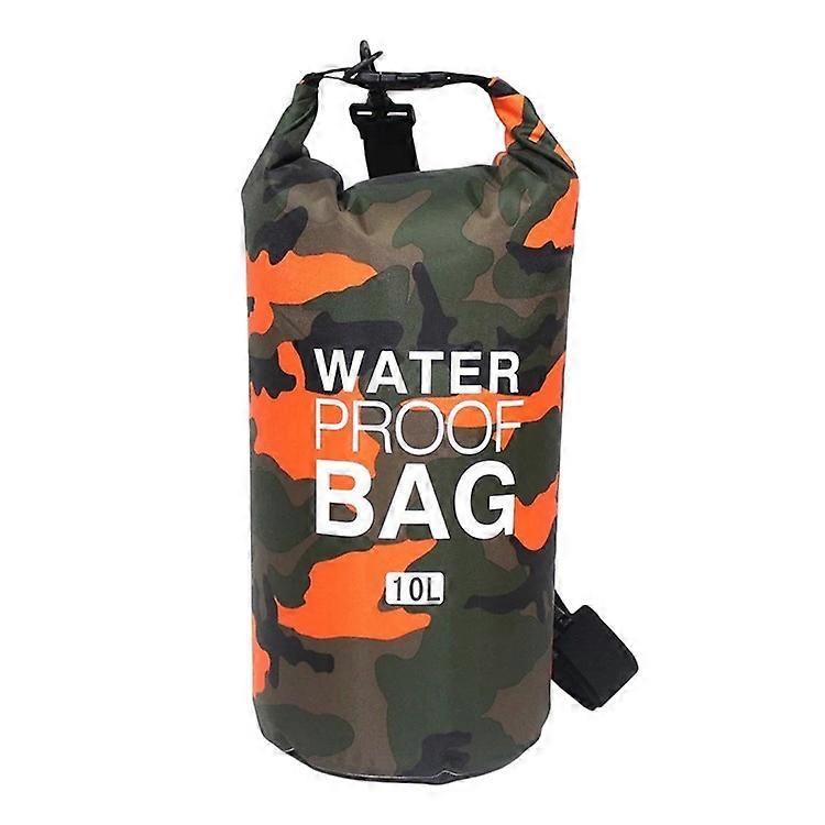10L Camouflage Waterproof Dry Bag PVC Outdoor Camping Boating Swimming Drifting Sack with Single Shoulder Strap
