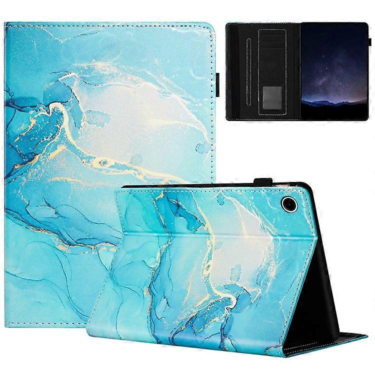 Compatible For Samsung Galaxy Tab A9+ Case Marble Printed PU Leather Smart Protective Cover