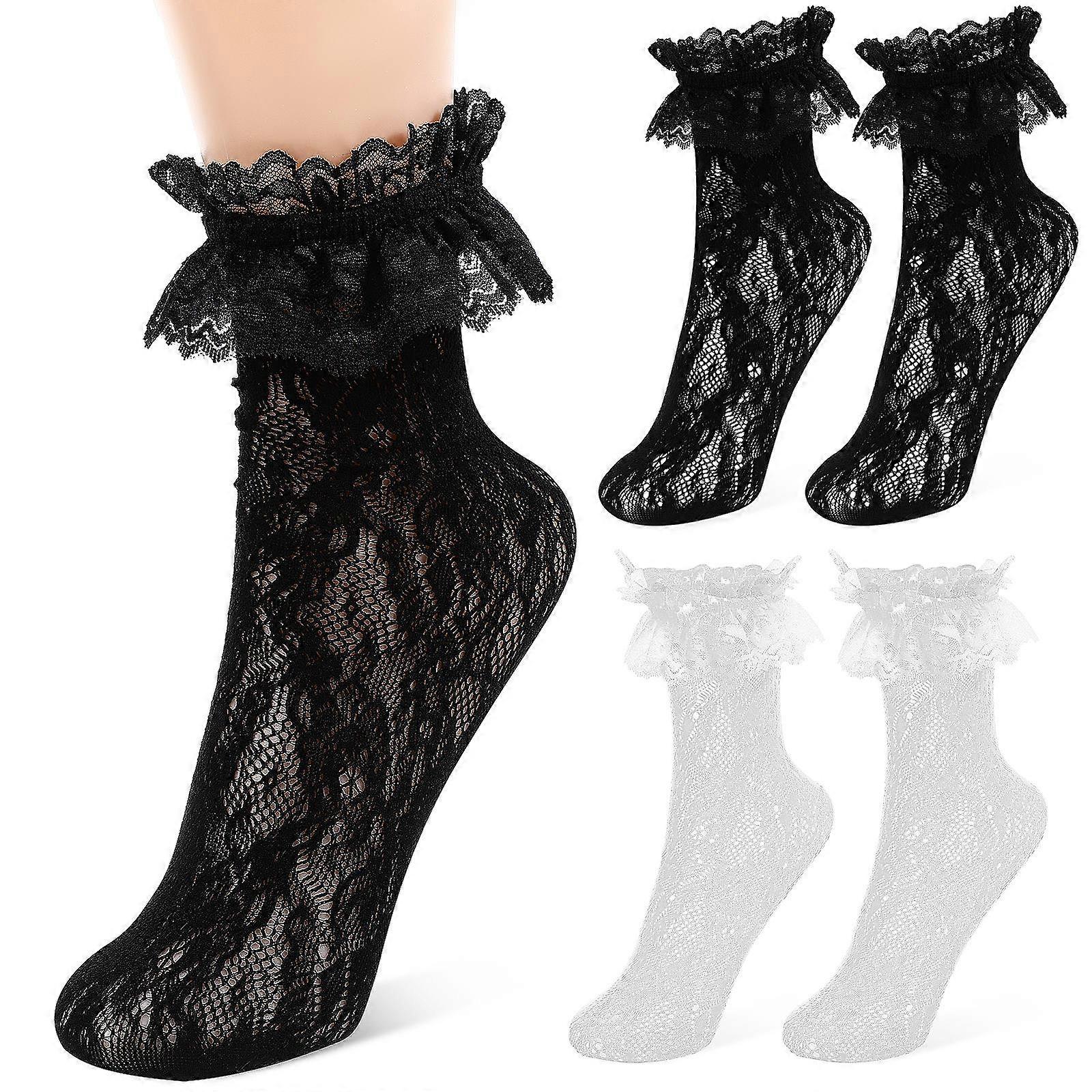 Fashionable Ankle Socks for Women, Chic Frilled Borders with Extended Coverage