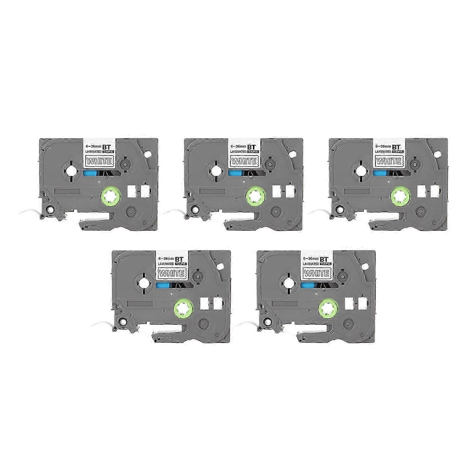 5 قطع شريط صانع الملصقات 9 مم مصفح مقاوم للماء Colorfast متعدد الأغراض شريط الملصقات للتوافق مع Br White On Blue Bze 525