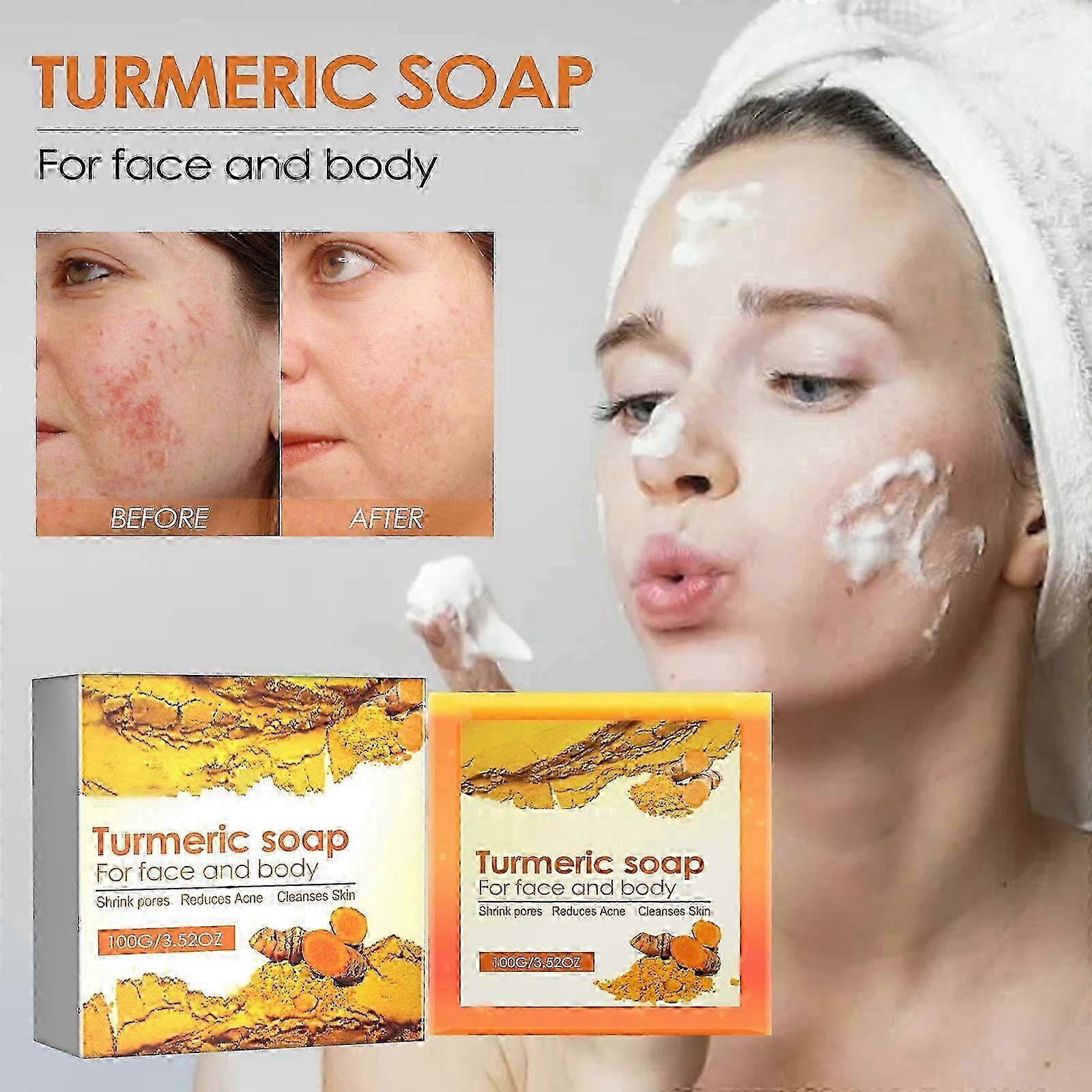 2025 Turmeric Soap Bar For Face Body, Natural Tumeric Soap Deep Cleansing, Smooth Skin Moisturizing Turmeric Skin Soap Forall Skin Types-Fian
