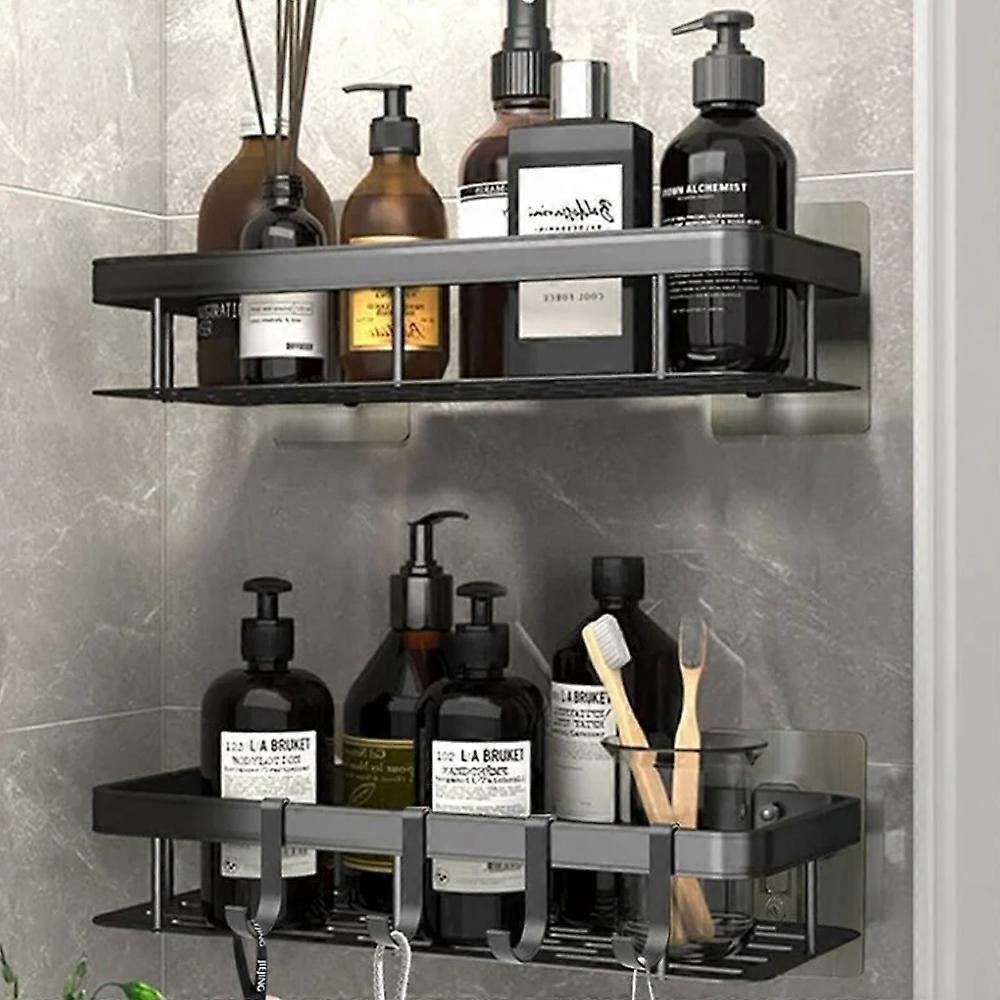 Shower Shelf Set of 2, Shower Caddy, No Drilling Wall Mounted Bathtub Storage Shelf, for Bathroom/Kitchen/Bedroom