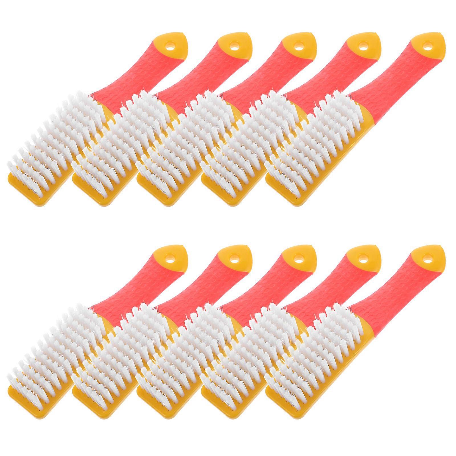 Multifunction Cleaning Shoe Brush with Ergonomic Handle for Shoe Maintenance Yellow 10Pack