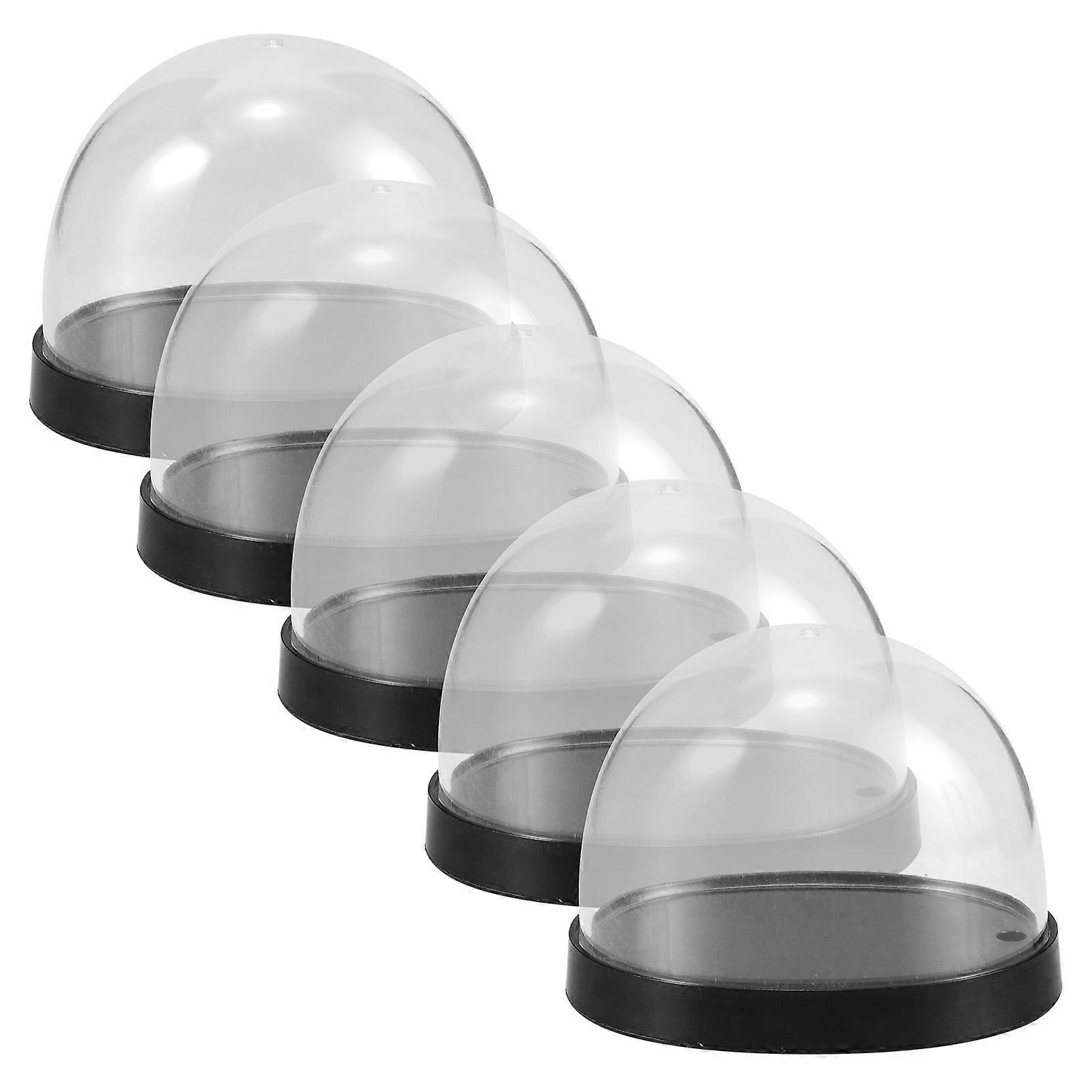 Mini Cloche High-Transparency Plastic Dome For Floral Arrangement Clear 5 Sets