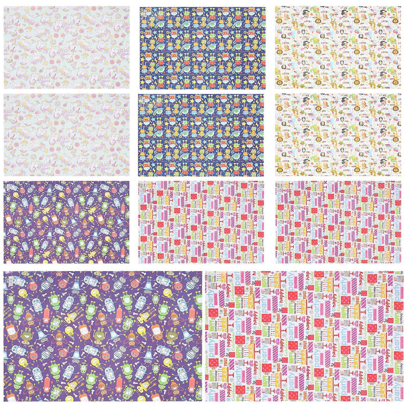 Craft Wrapping Paper Delicate Pattern Packing Papers Festivals Birthdays Weddings 74.00X51.00X0.10cm Coated Paper 15 Rolls