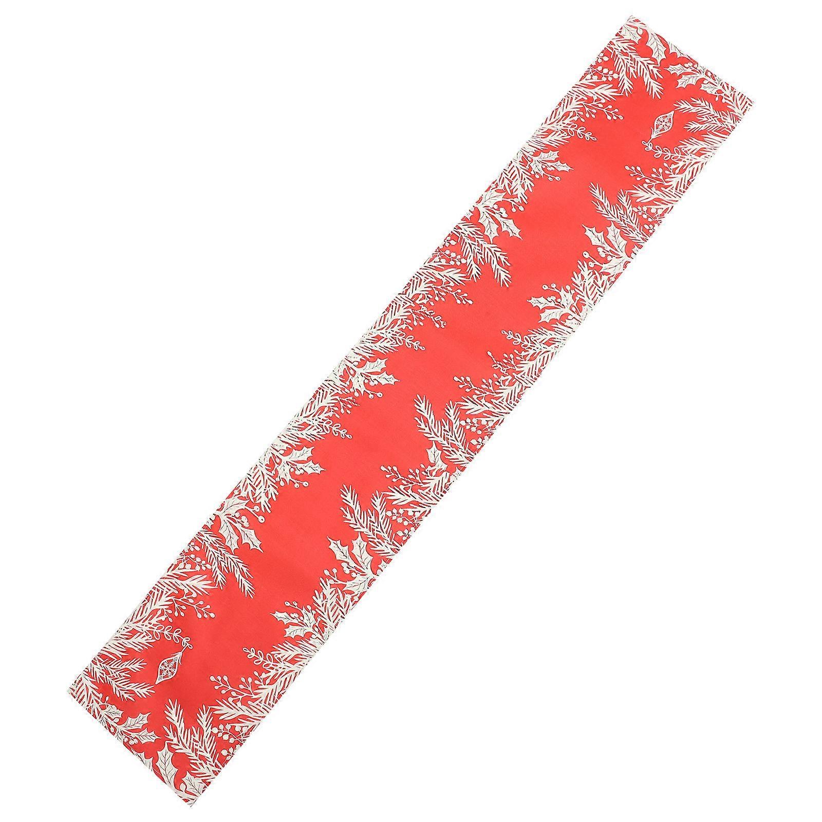 Table Runner Holiday Christmas Design Family Gatherings Red 183.00X33.00X0.10CM Protects from Scratches and Stains 1Pcs