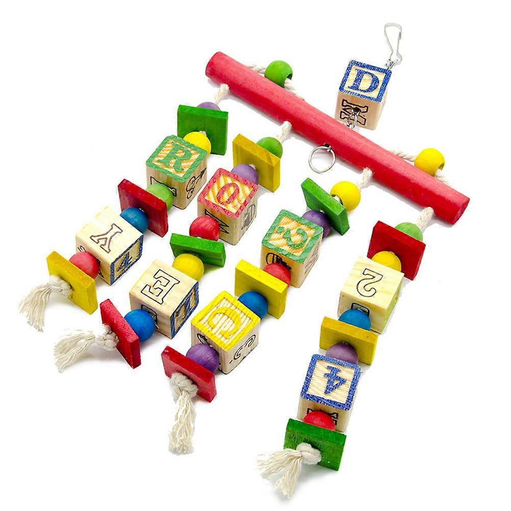 Bird Toys Parrot Blocks Shape Chewing Toy Exploring Promoting Balance Exercise for Cage Accessories 1Set
