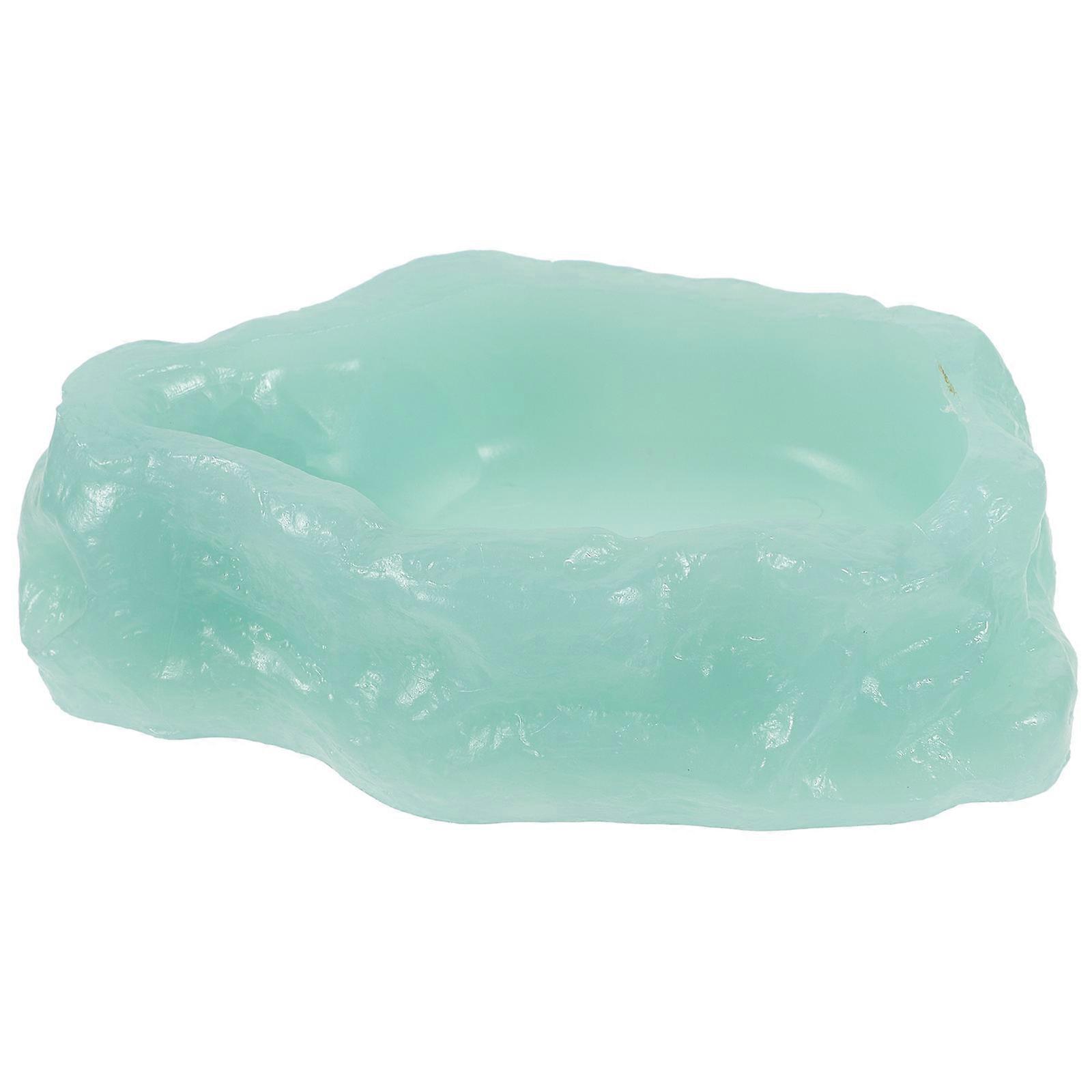 Water Bowl for Snake Reptile Feed Dish Tortoises Dark Environment Resin Prevent Overthrow and Spill 1Set