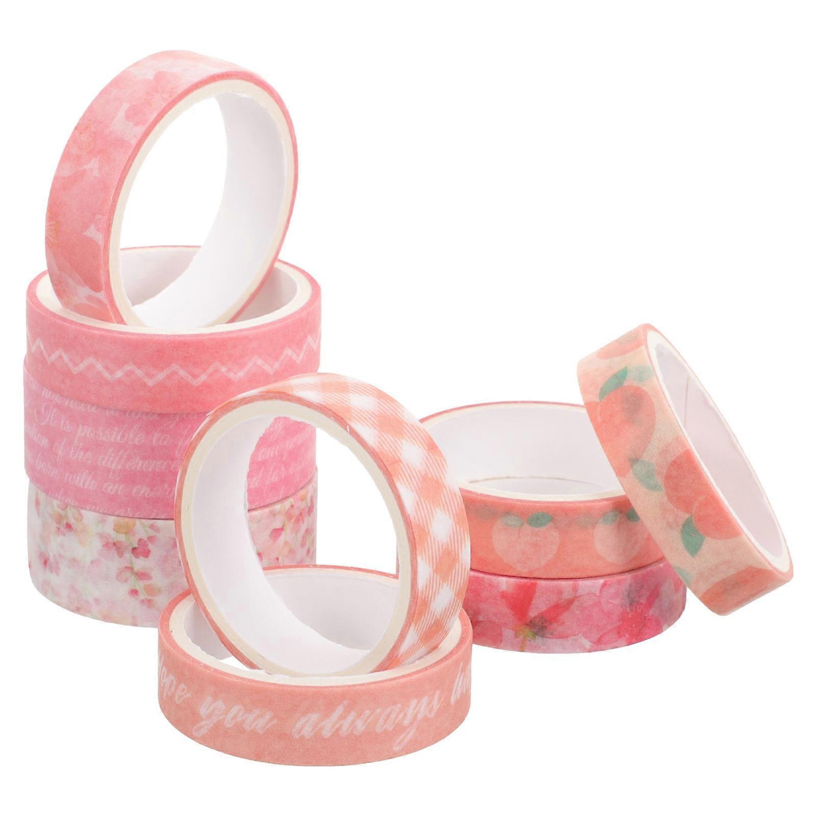 Washi Tape Aesthetic Craft Tapes Diy Diary Tape Decors Assorted Color 200x1.5cm Kawaii Style 9 Rolls