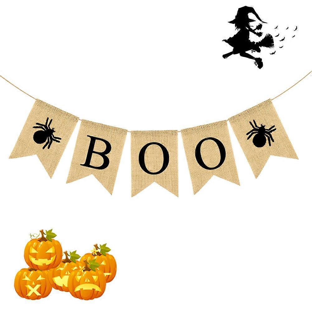 Spooky Halloween Banner Dovetail Style Wall Photo Prop Linen 1Pack
