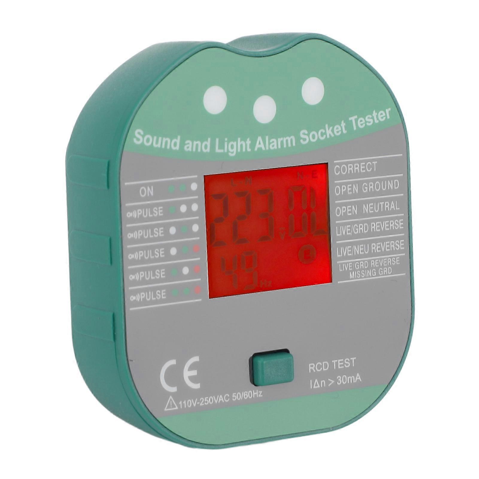 Socket Tester Electrical Outlet Sound Light Alarm Voltage Checker Detector